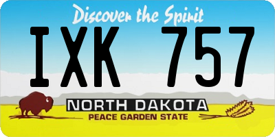ND license plate IXK757