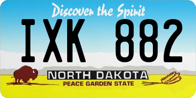 ND license plate IXK882