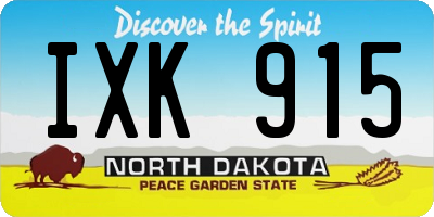 ND license plate IXK915