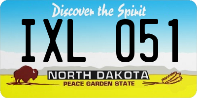 ND license plate IXL051