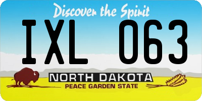 ND license plate IXL063