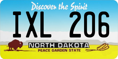 ND license plate IXL206