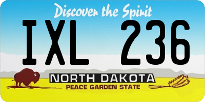 ND license plate IXL236