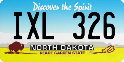 ND license plate IXL326