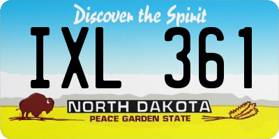 ND license plate IXL361