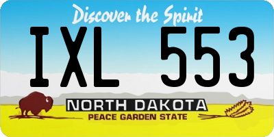 ND license plate IXL553