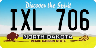 ND license plate IXL706