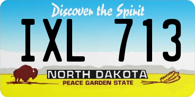 ND license plate IXL713