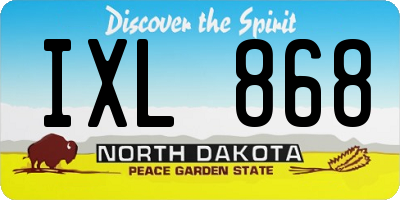 ND license plate IXL868