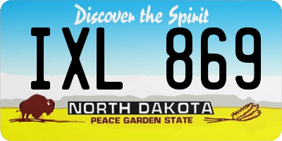 ND license plate IXL869