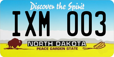 ND license plate IXM003