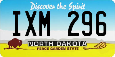 ND license plate IXM296