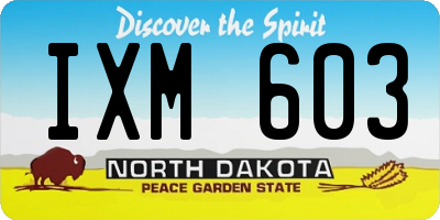 ND license plate IXM603