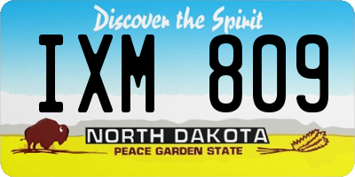 ND license plate IXM809