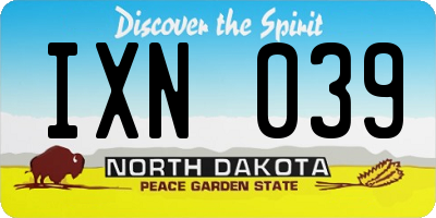 ND license plate IXN039
