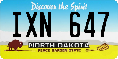 ND license plate IXN647