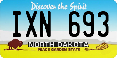 ND license plate IXN693
