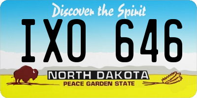 ND license plate IXO646