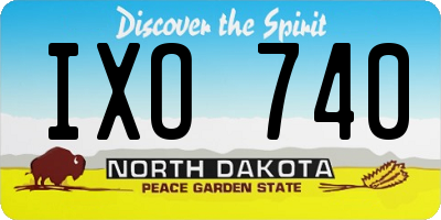 ND license plate IXO740
