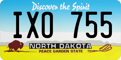 ND license plate IXO755