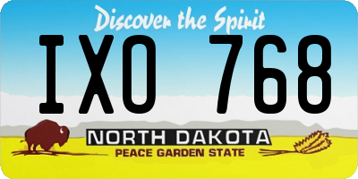 ND license plate IXO768