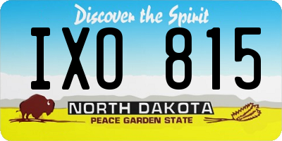 ND license plate IXO815