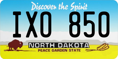 ND license plate IXO850