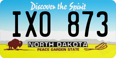 ND license plate IXO873