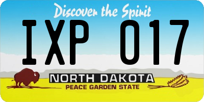 ND license plate IXP017