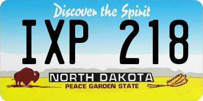 ND license plate IXP218