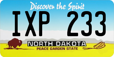 ND license plate IXP233