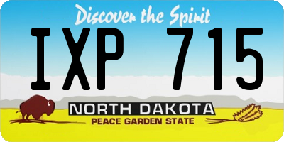 ND license plate IXP715