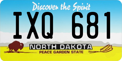 ND license plate IXQ681