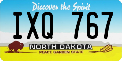 ND license plate IXQ767