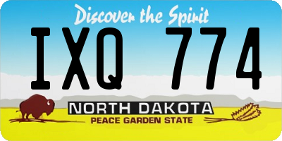 ND license plate IXQ774