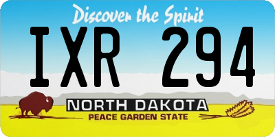ND license plate IXR294