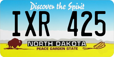 ND license plate IXR425
