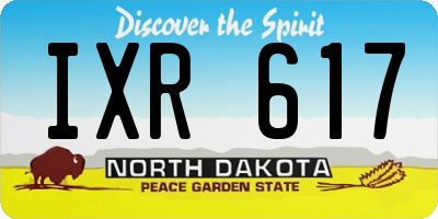 ND license plate IXR617