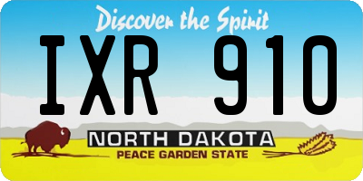 ND license plate IXR910