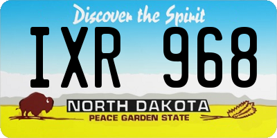 ND license plate IXR968