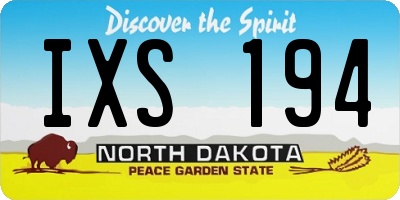 ND license plate IXS194