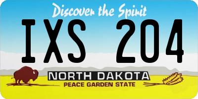 ND license plate IXS204
