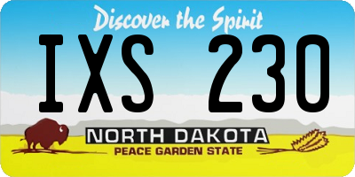 ND license plate IXS230
