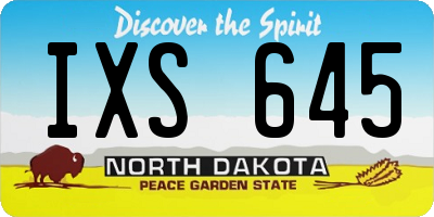 ND license plate IXS645