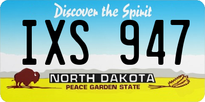 ND license plate IXS947