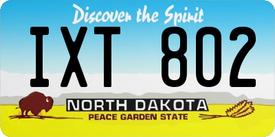 ND license plate IXT802