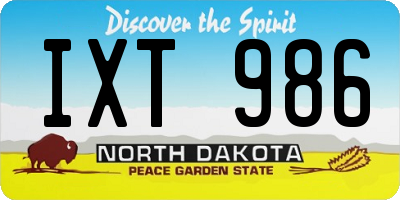 ND license plate IXT986