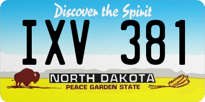 ND license plate IXV381
