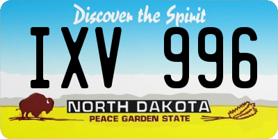 ND license plate IXV996