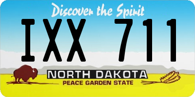 ND license plate IXX711